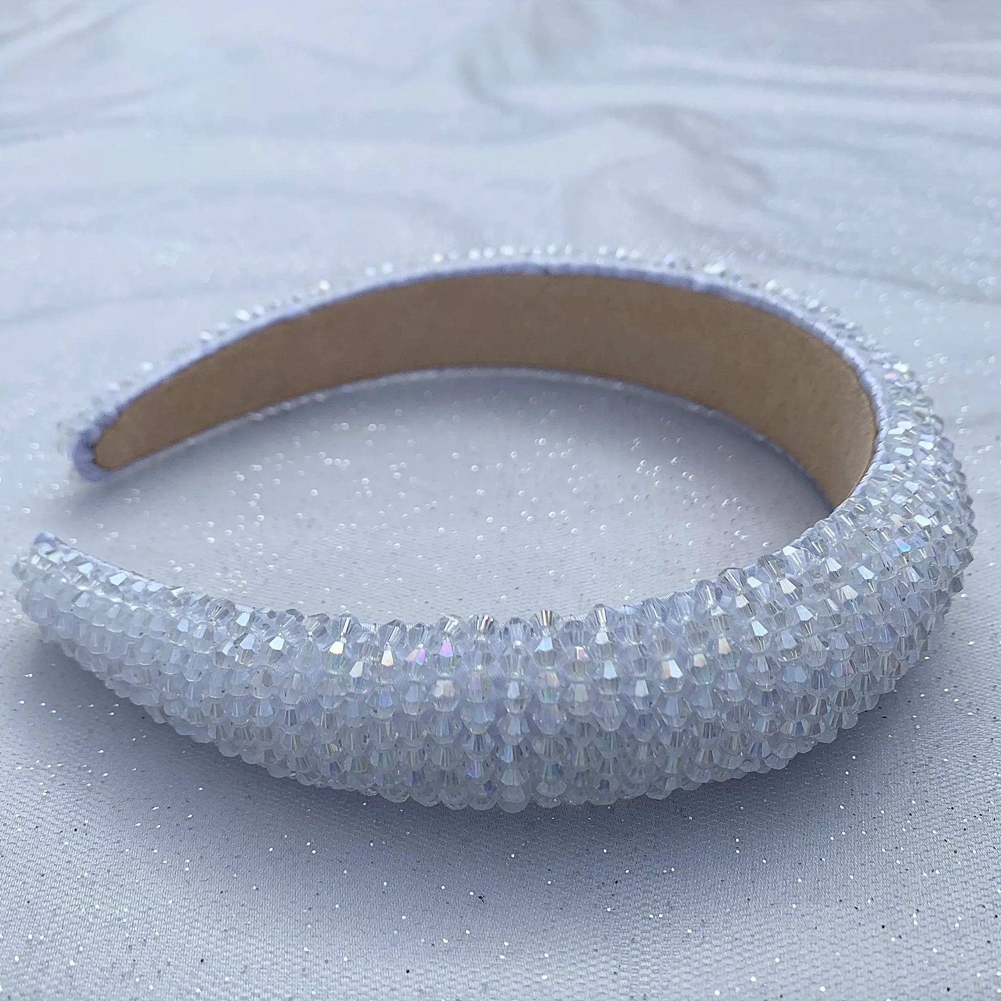 White Headband Beaded