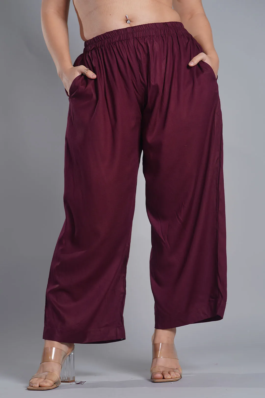 Wine Palazzo Pants