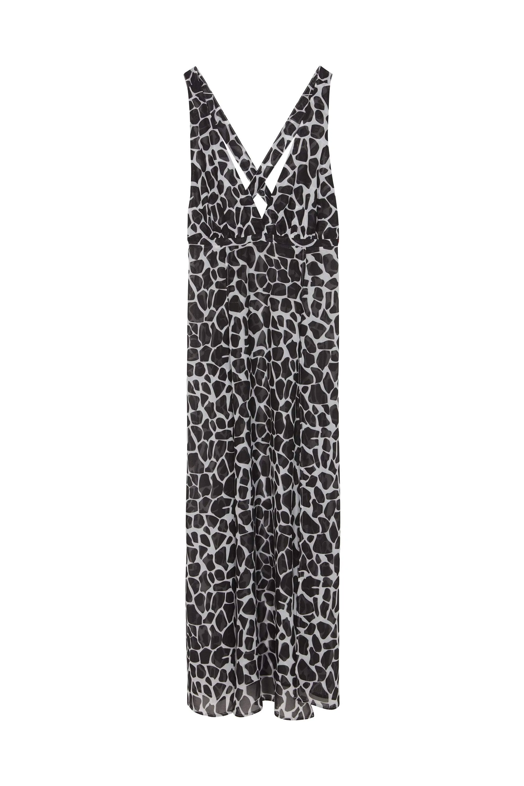 Wolf & Whistle Cross back maxi beach dress white giraffe