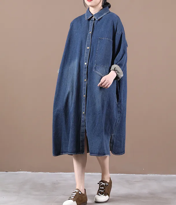 Women Dresses Casual Denim Women Dresses Long Sleeve WG97215