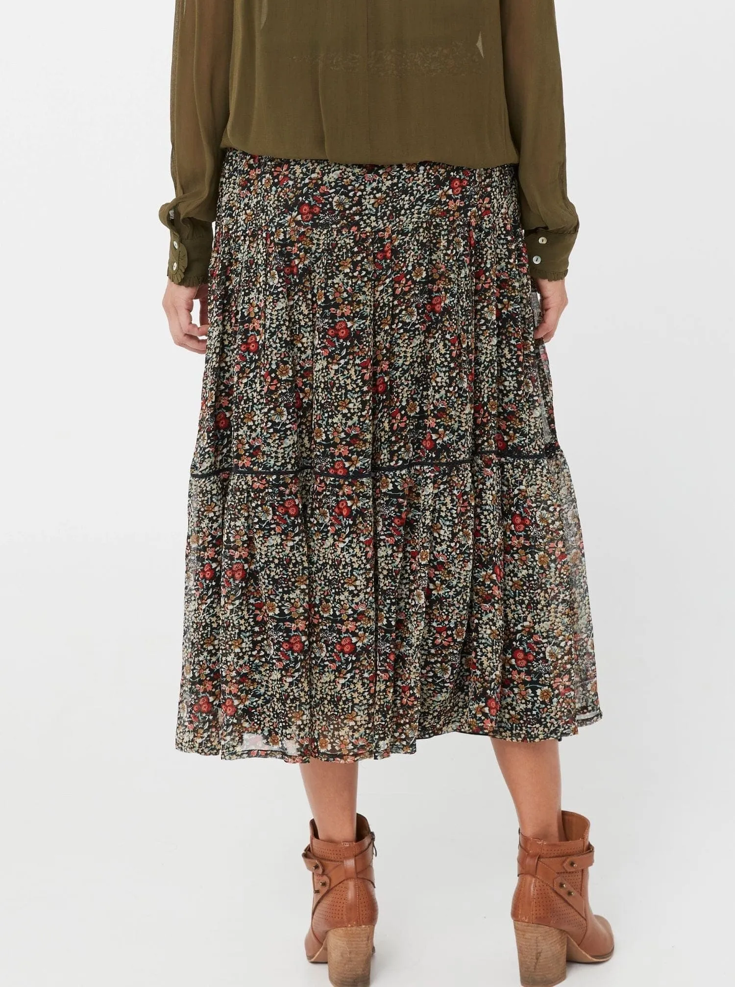 Women Winter Casual Maxi Skirt | Floral Print SCANDINAVIAN KAJA Natural Fiber