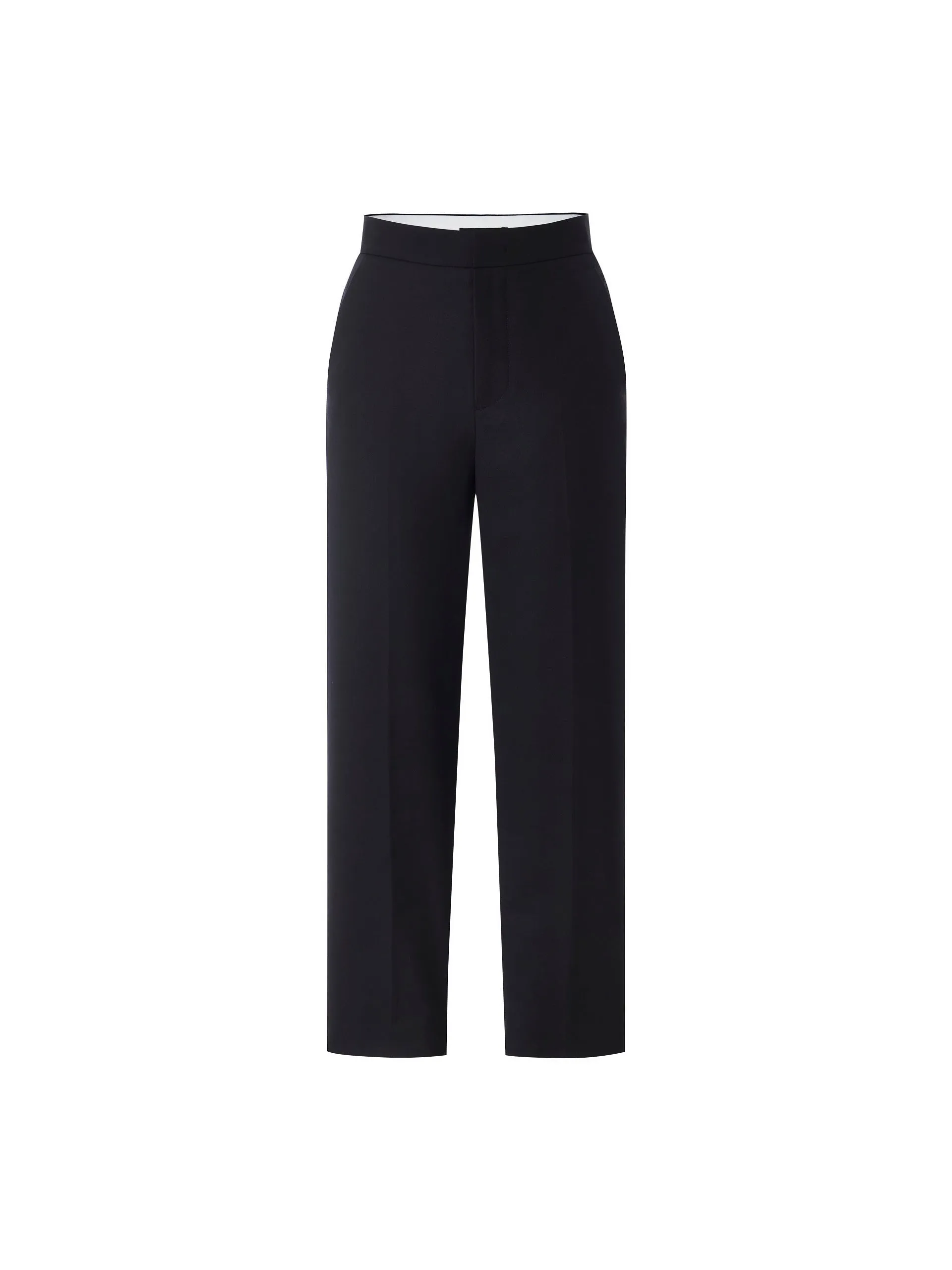 Wool Blend Straight Pants