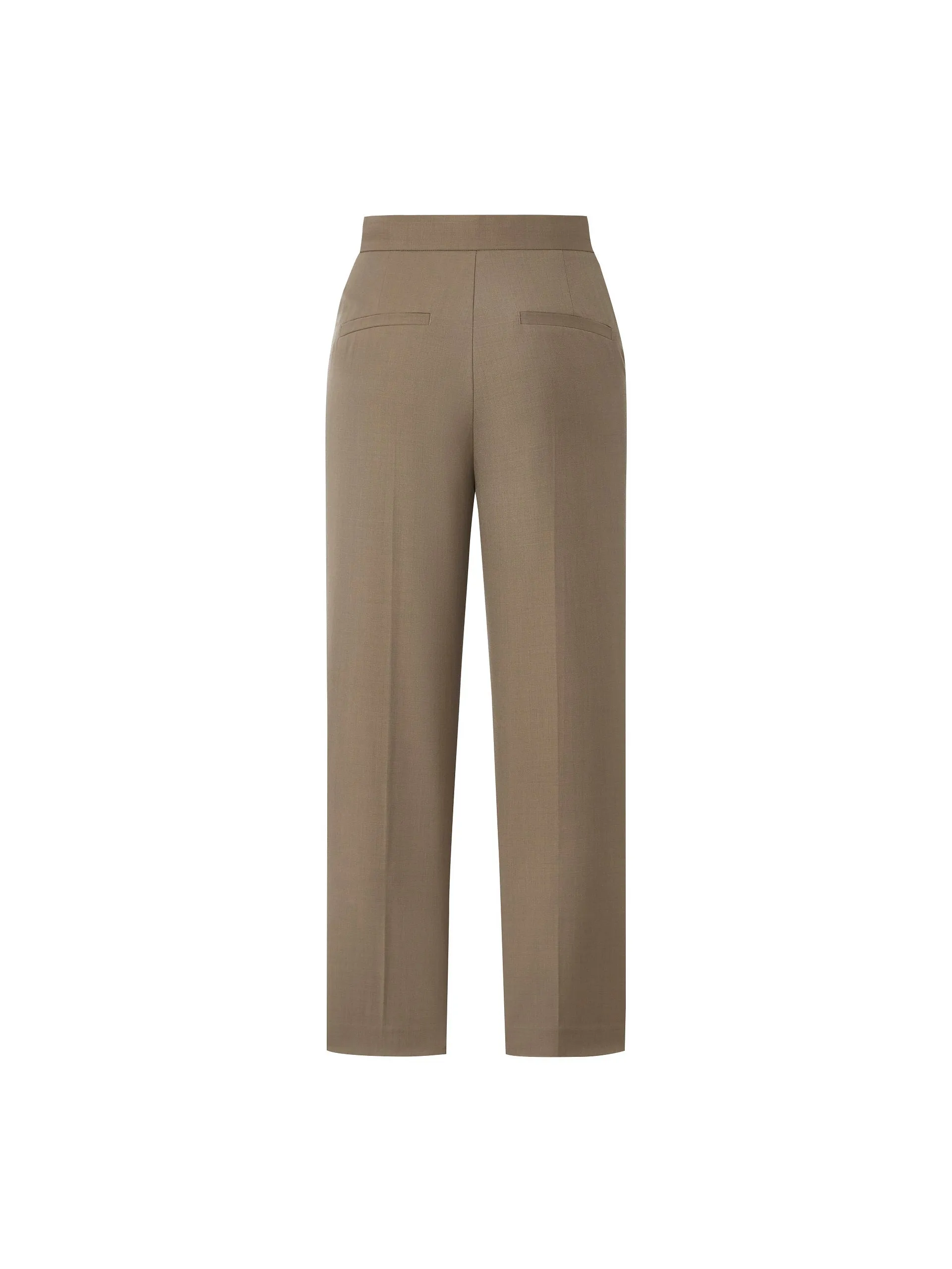 Wool Blend Straight Pants