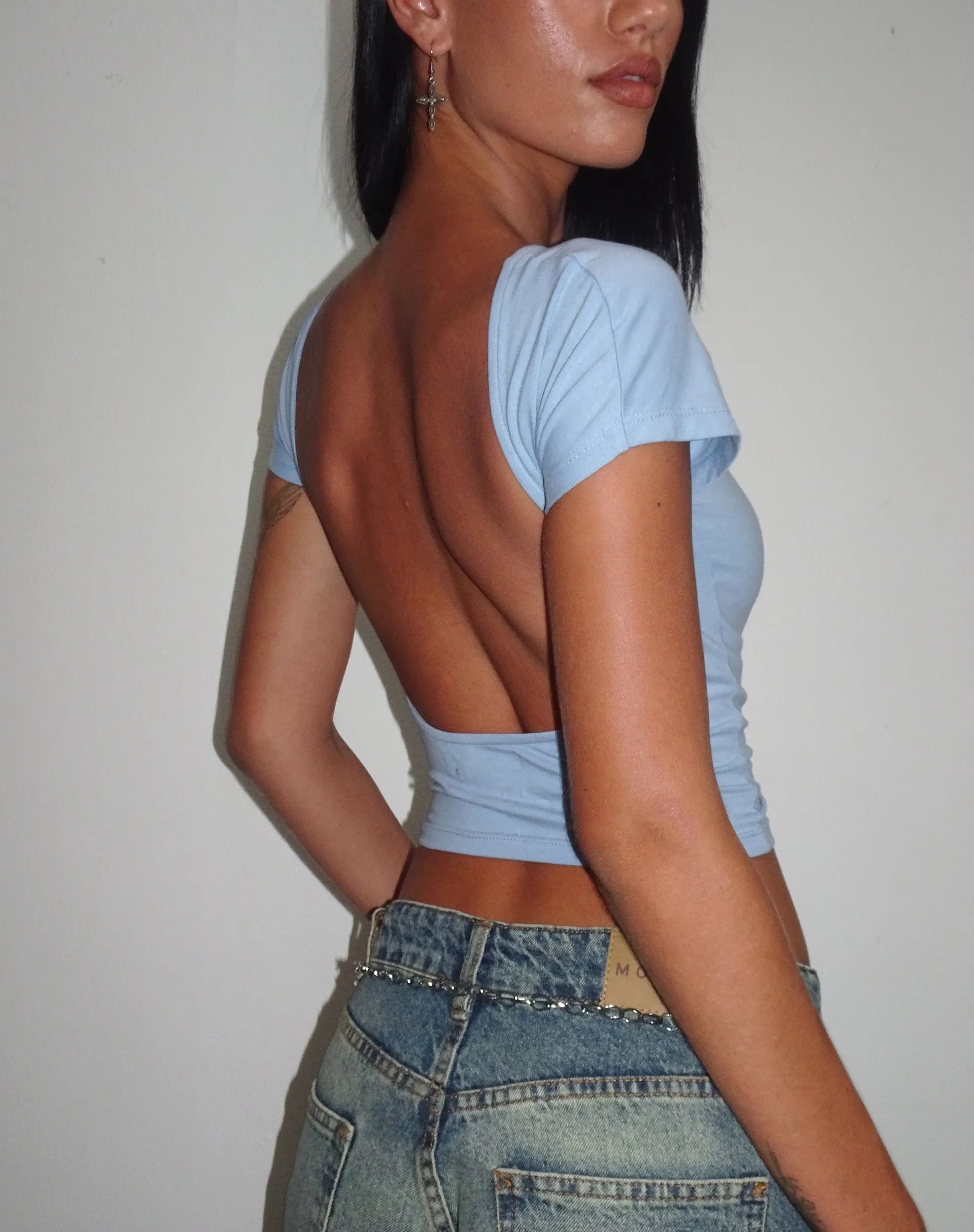 Xiwang Crop Top in Nantucket Blue