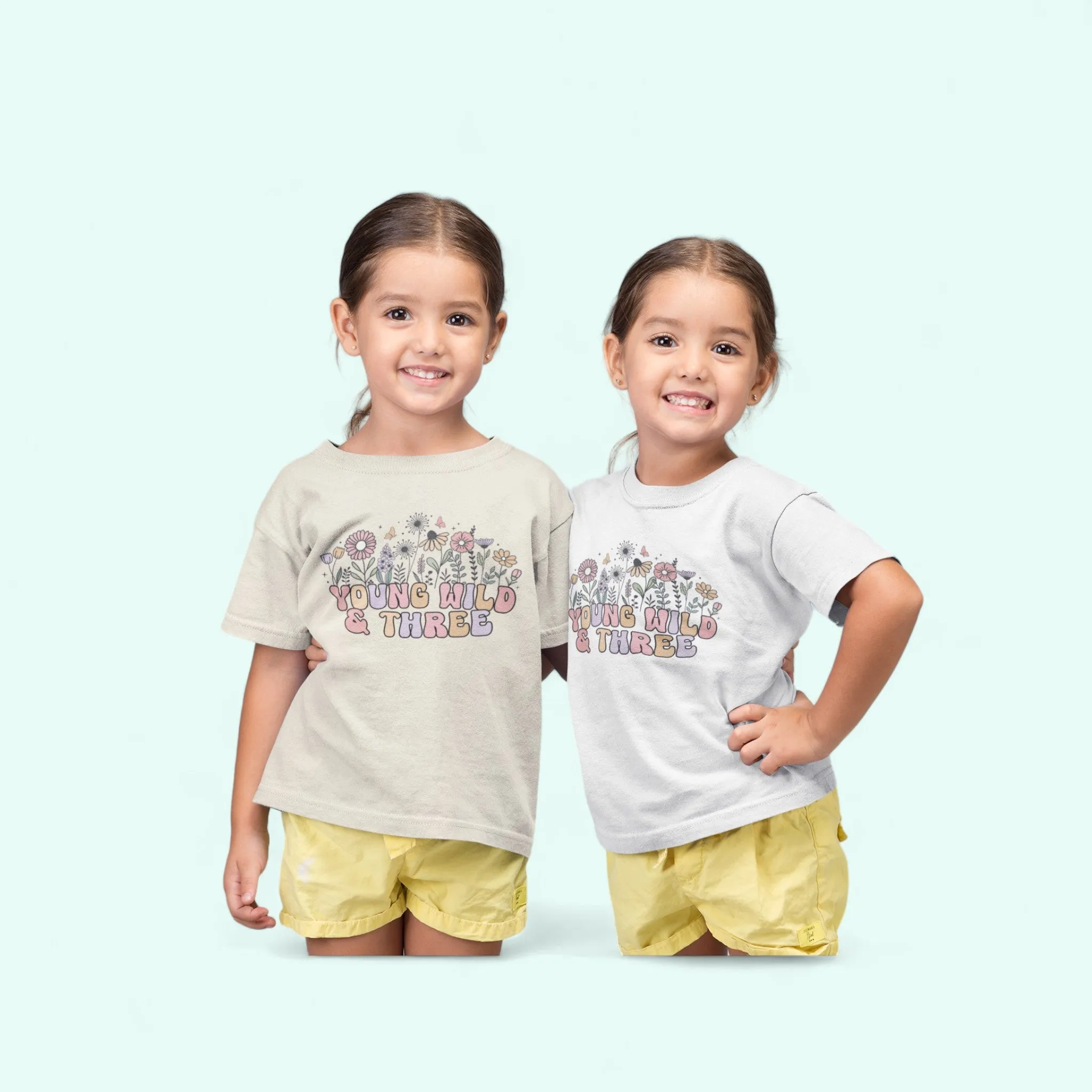 Young Wild and Three Toddler Shirt | Cute Retro 3rd Birthday Tee