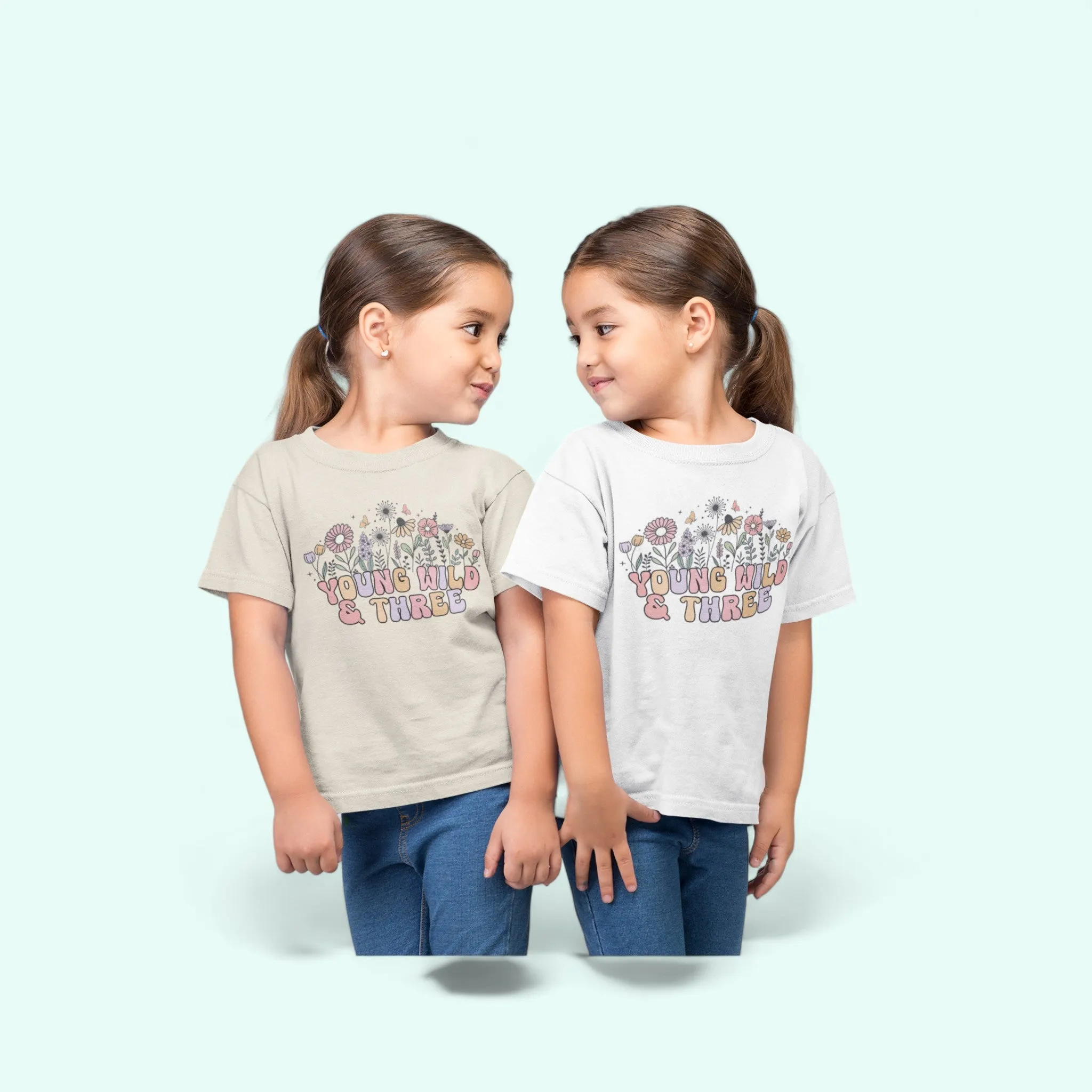 Young Wild and Three Toddler Shirt | Cute Retro 3rd Birthday Tee