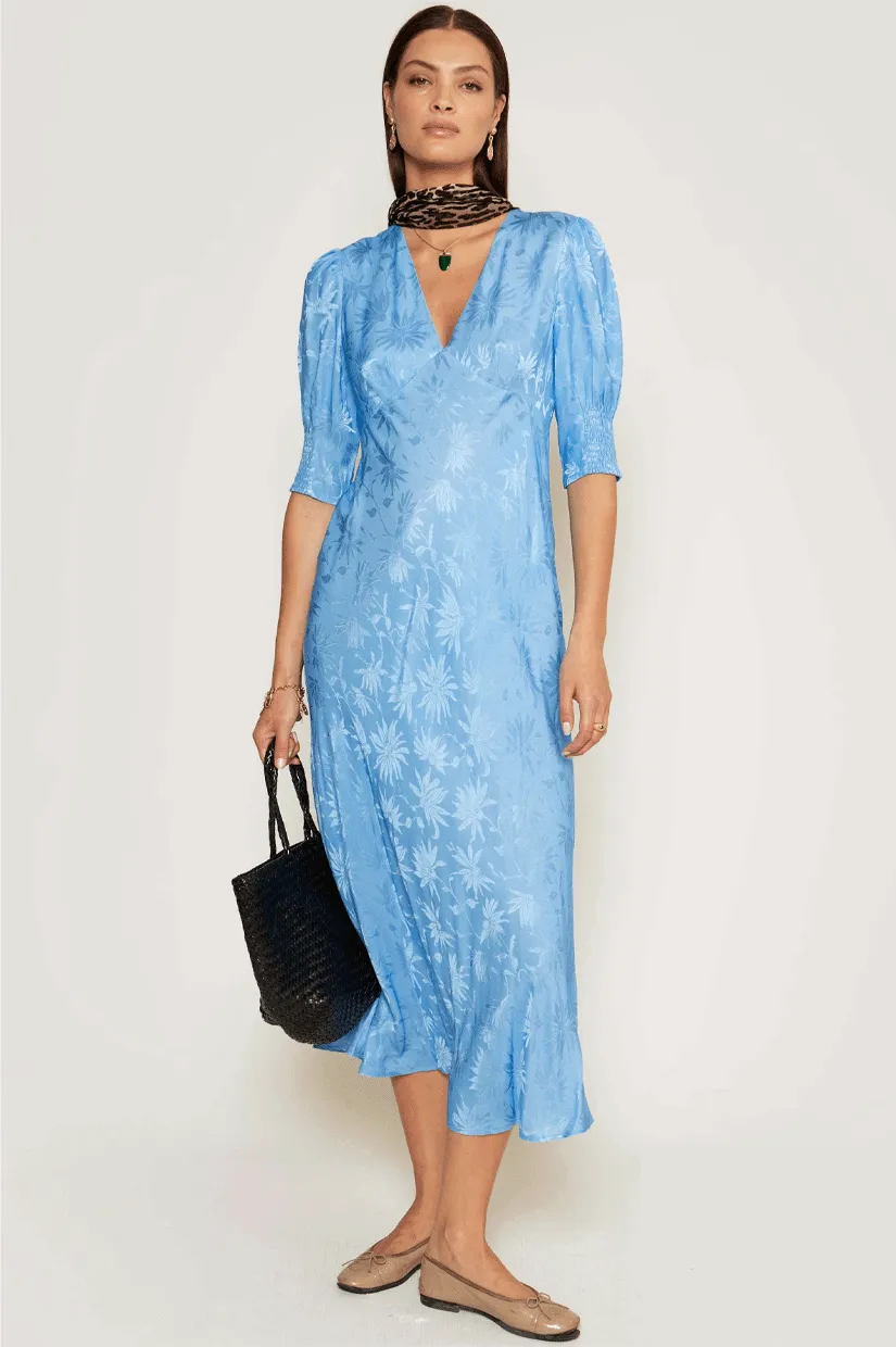 ZADIE DRESS - DAISY JACQUARD BLUE